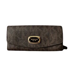 Michael Kors Signature Logo Leather Trifold Wallet